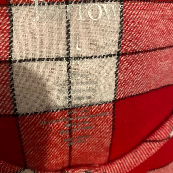 red and white long sleeve plaid flannel pajamas - Picture 3 of 9